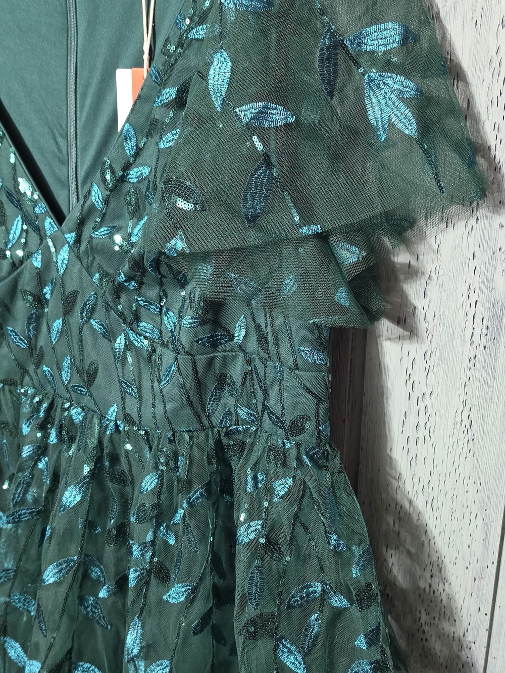 Plus Size Sparkly A-line Midi Tulle Dress - Picture 3 of 6